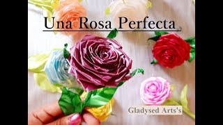 COMO HACER UNA ROSA CON CINTAS PASO A PASO How to Make Rose DIY [upl. by Marin]