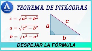 Despejar TEOREMA DE PITÁGORAS [upl. by Garwood]