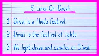 5 Lines On Diwali in EnglishEssay On Diwali in EnglishDiwali Essay in EnglishFive Lines On Diwali [upl. by Bello]