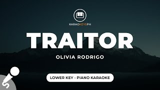 traitor  Olivia Rodrigo Lower Key  Piano Karaoke [upl. by Eical445]