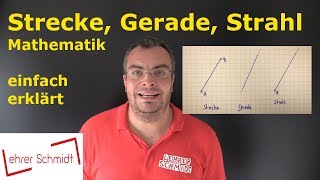 Strecke Gerade Strahl  Mathematik  einfach erklärt  Lehrerschmidt [upl. by Wanonah]