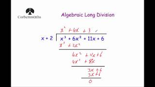 Algebraic Long Division  Corbettmaths [upl. by Bruni]