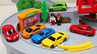 Best Toddler Learning Cars Trucks Colors for Kids 1 Teaching Colours Tomica Mountain Drive [upl. by Tevlev]