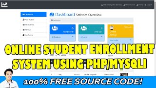 Online Student Enrollment System using PHPMySQLi  Free Source Code Download [upl. by Ahseym]