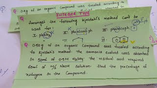 Most important Problems on Kjeldahls Method [upl. by Yt]