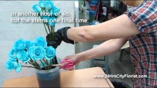 How To Create Blue Rose by 24Hrs City Florist Singapore [upl. by Gawen840]