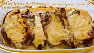 Costeletas de Porco Gratinadas com Queijo e Fiambre [upl. by Amelia]