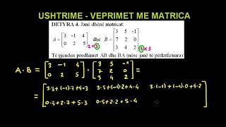 6 Matematika Klasa 12 Mesimi 6 Ushtrime Veprimet me matrica [upl. by Ringe873]