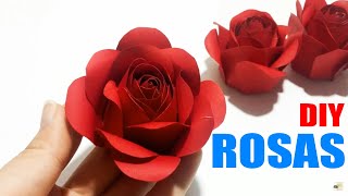 Como hacer flores de papel Rosas Super faciles y rapidas  DIY Manualidades 102 [upl. by Anielram]