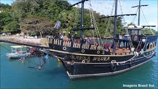 Passeio Escuna Pirata CANASVIEIRAS  Florianópolis SC Aéreas Drone © Todos os Direitos Reservados [upl. by Ronaele]