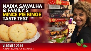 VLOGMAS 2019 Nadia Sawalha amp Familys Mince PIE BINGE Taste TEST [upl. by Tilney]