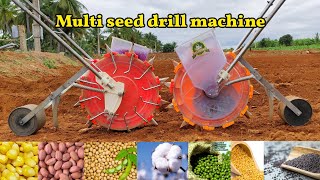 Manual multi crop seed drill machine  Specifications and features [upl. by Margreta]