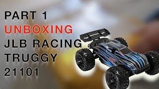 PART 1 UNBOXING JLB RACING CHEETAH 120A Upgrade 110 Brushless RC Car Truggy 21101 4 Wheel Drive [upl. by Nivel203]