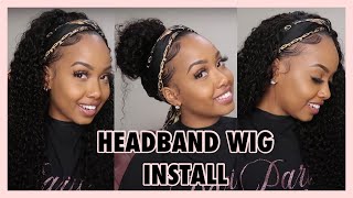 How To Apply Headband Wig  Glueless Wig Install  DONMILY HAIR [upl. by Oehsen654]