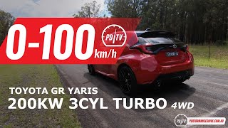 2021 Toyota GR Yaris 0100kmh amp engine sound [upl. by Yeaton637]