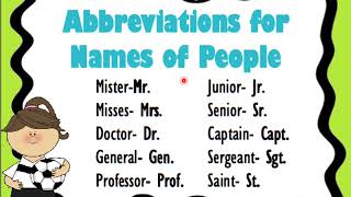 Abbreviations  Grade 4 [upl. by Boffa573]