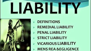 LIABILITY  KINDS OF LIABILITY JURISPRUDENCE [upl. by Reinke]