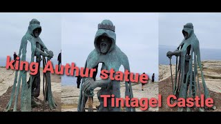 Tintagel castle  king Arthur statue  Cornwall coastal path [upl. by Tullusus39]