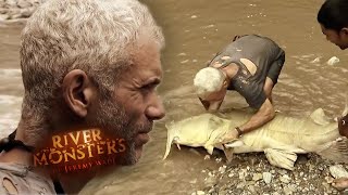 Catching A MONSTER Goonch Catfish  CATFISH  River Monsters [upl. by Inaoj]