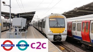 London Underground DLR and c2c trains at West Ham amp Limehouse [upl. by Halfon]