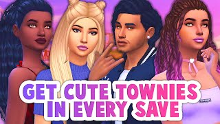 HOW TO HAVE CUTE TOWNIES SPAWN IN EVERY SAVE😍  THE SIMS 4  MOD TUTORIAL [upl. by Ennoitna]