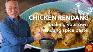 Chicken rendang  rendang ayam  how to make your own rendang spice paste at home [upl. by Ahsitan]