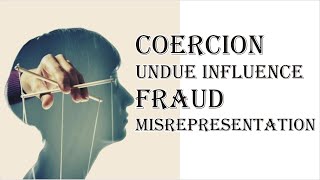 Coercion Undue Influence Fraud Misrepresentation  Indian Contract Act 1872  Law Guru [upl. by Kenwood]