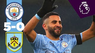 Highlights  Man City 50 Burnley  MAHREZ HATTRICK [upl. by Gnilyam]