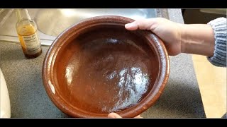 HOW TO SEASON A NEW UNGLAZED CLAY COOKING POT BEFORE FIRST USE  4K UHD [upl. by Nnaitsirhc23]