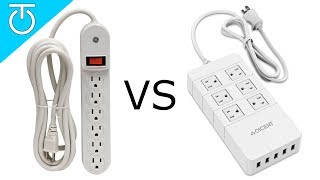 Power Strip vs Surge Protector  QICENT 6 Outlet Surge Protector Review [upl. by Aneala]