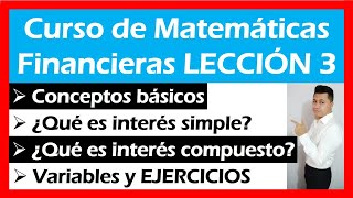 INTERÉS SIMPLE e INTERÉS COMPUESTO matemáticas financieras [upl. by Gerta]