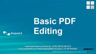 ICONS Infocom Kofax Power PDF Training Video Basic PDF Editing [upl. by Gerda]