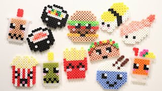 10 Easy Perler Bead DIY Food Keychains and Magnets [upl. by Alex253]