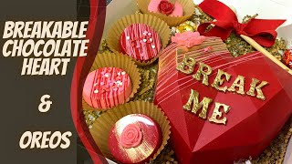 Breakable Chocolate Heart Tutorial  Chocolate Covered Oreos Valentines Day Ideas [upl. by Leigh]