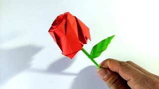 Rosa de Origami  How to make a paper rose [upl. by Berard]