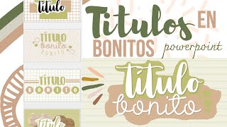 Títulos Bonitos en Powerpoint 💜✨ Fernanda [upl. by Goff]