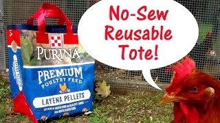 How To Make A Tote Bag From A Grain Bag nosew [upl. by Beutner398]