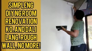 HOW TO PAINT ROUGH WALL PINOY STYLE  Paano Pinturahan ang Rough Wall Painting Tips [upl. by Pitarys436]