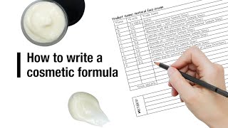 How to write a cosmetic formula [upl. by Meier]