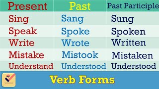 Verb Forms in English  270 most important forms of verbs  PresentPastPast Participle  Part2 [upl. by Leen]