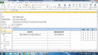 Cálculo de redes rede host e broadcast [upl. by Demakis]