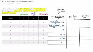 Project Management Probabilistic Time Estimates I [upl. by Malarkey]