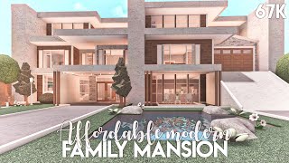 Affordable Modern Family Mansion  Bloxburg Build [upl. by Janean]