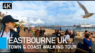 Exploring Eastbourne Beach and Town 2021  UK Seaside Resort and Town Centre Walking Tour [upl. by Odie]