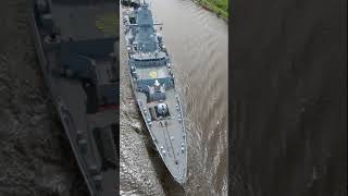 German frigate SACHSEN in Kiel Canal  May 25 2021  Shorts [upl. by Kanter]