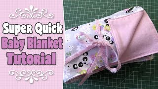 SUPER EASY amp QUICK Baby Blanket Tutorial  Beginners Sewing Project [upl. by Hsoj]