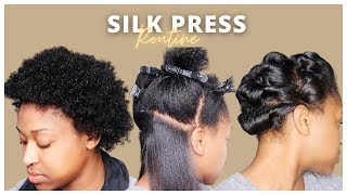 How To Straighten Short Natural Hair  4C Silk Press  Fixing Bad Trim  Styling Short Natural Hair [upl. by Ajoop]