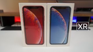 iPhone XR  Unboxing Setup and Display Comparison [upl. by Eiliah]