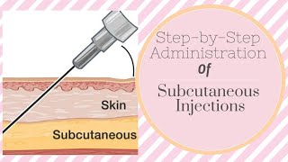 StepbyStep Subcutaneous injection and rights of administration [upl. by Helse]