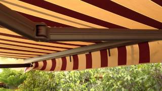 Fully loaded retractable awning with roof brackets hood motion detector and life time warranty [upl. by Stead]